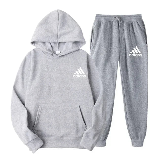 New 2025 autumn_winter men's hooded sweatshirt + jogging pants two-piece outdoor casual men's and women's sportswear set