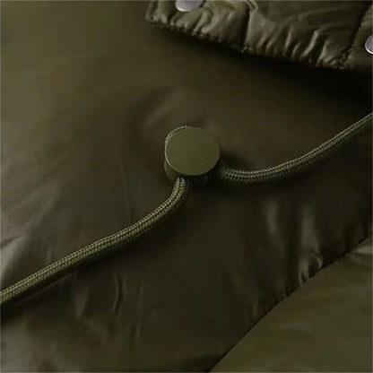 Autumn/Winter New Product Women's Standing Neck Hooded Long Sleeve Side Pocket Short Cotton Coat Jacket