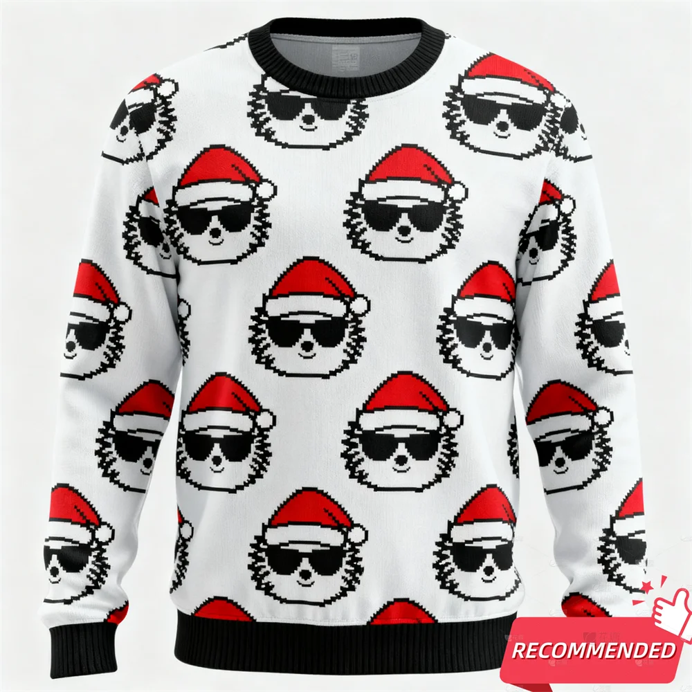 New Animal Ugly  Sweatshirt For Men Clothing Funny Panda Raccoon Sunglass Ugly Sweatshirt Xmas Holiday Crew Neck Sweatshirts