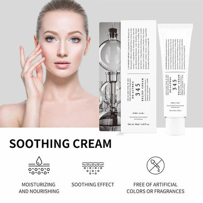 345 Face Moisturizer 50ml, Daily Soothing Cream for Skin Recovery, Brightening, and Calming, Gentle for All Skin Types