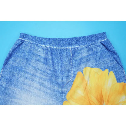 KEXU Women's Tie Dye Printed Wide Leg Casual Loose Long Pants Streetwear