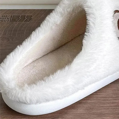 Bear Plush Slippers For Women Men Fashion Kawaii Fluffy Winter Warm Slippers Lovers Cartoon Teddy Bear House Shoes TG03