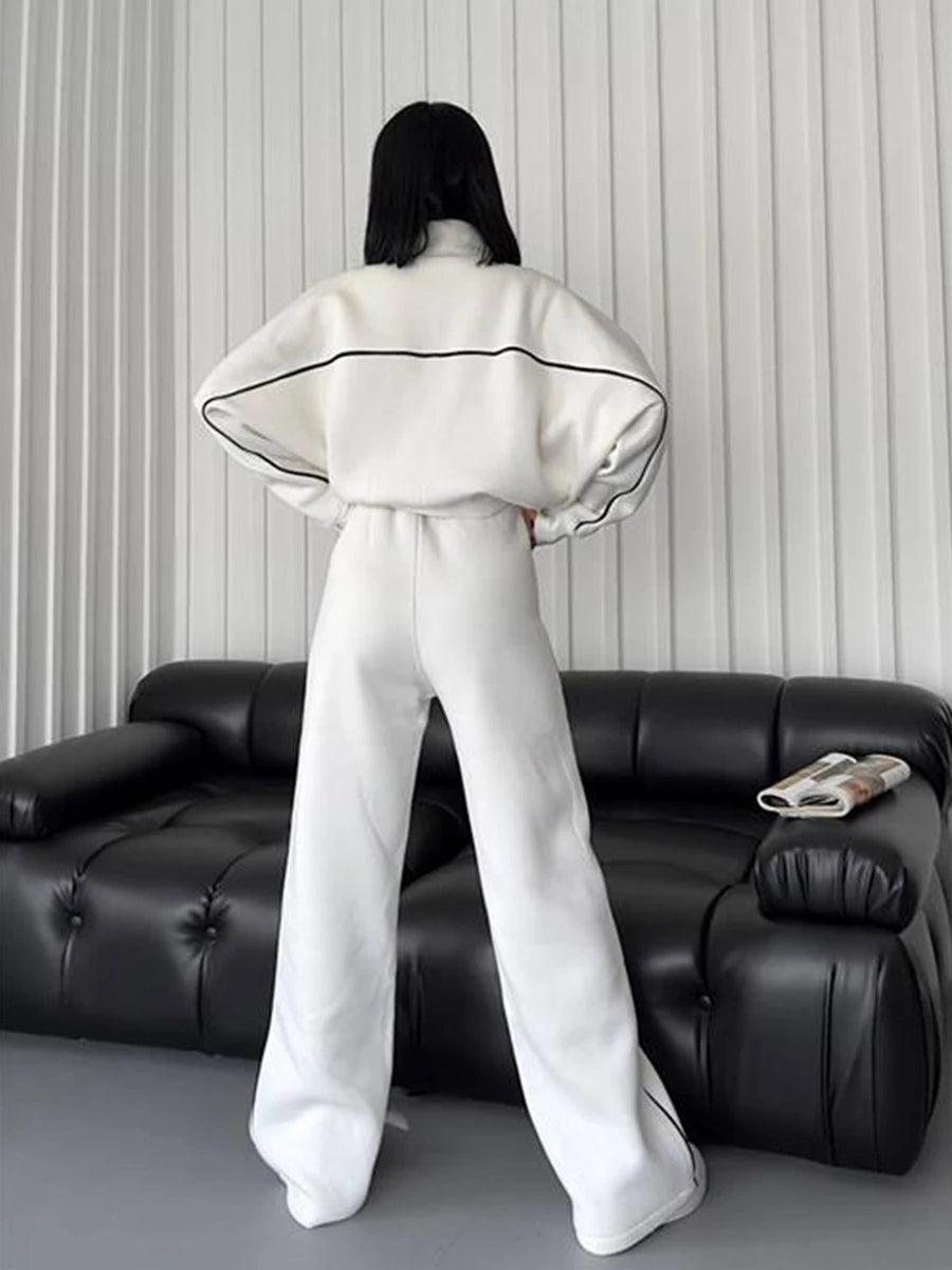 Two Piece Sets Pant Set Tracksuit Women Jogger Y2k Sweatshirts Autumn Winter Sports Elastic Waist Streetwear Pants Matching Sets