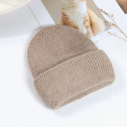 Women Winter Hat Real Rabbit Fur Winter Hats For Women Fashion Warm Beanie Hats Women Solid Adult Cover Head Cap