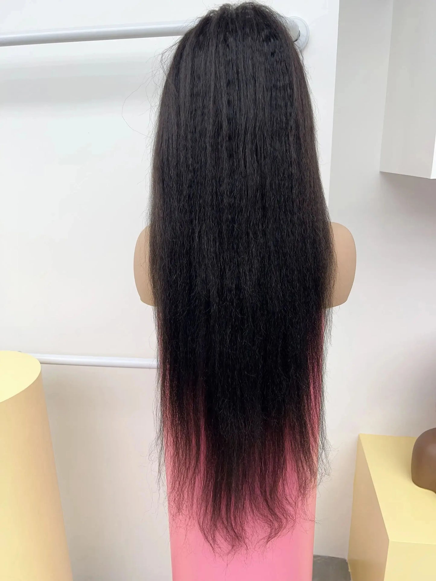 13x6 Kinky Straight Lace Front Human Hair Wig With Kinky Edges Baby Hair 360 Transparent Lace Yaki Straight Human Hair Wigs