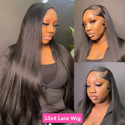 180 Density Straight HD Transparent 13x6 13x4 Lace Frontal Wig 360 Lace Front Wigs Human Hair Pre Plucked Brazilian Hair Bling