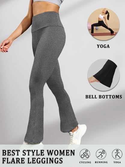 Women's Super Soft Flare Pants High Waisted Tummy Control Workout Yoga Leggings Bell Bottoms