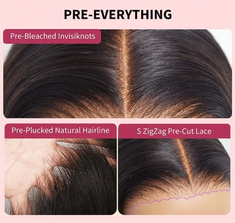 Beautyforever 3D Body Wave Bye Bye Knots Glueless Wig Human Hair Ready to Wear Lace Front Wig 100% Raw Human Hair Wig Drawstring