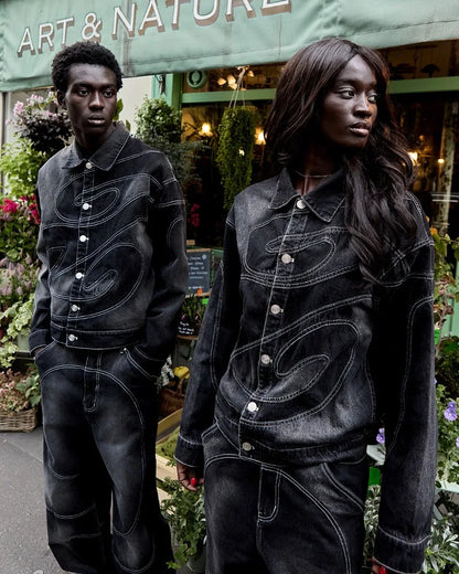 New Retro Striped Embroidery Fashion Loose Men Suit Street Hip Hop Harajuku Y2K Casual Oversized Single Breasted Jacket