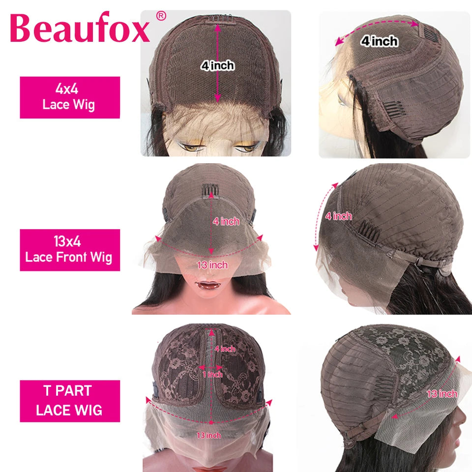 Beaufox Lace Front Human Hair Wigs For Women Brazilian Body Wave Lace Frontal Wigs Human Hair Wigs 4x4 Lace Closure Wig
