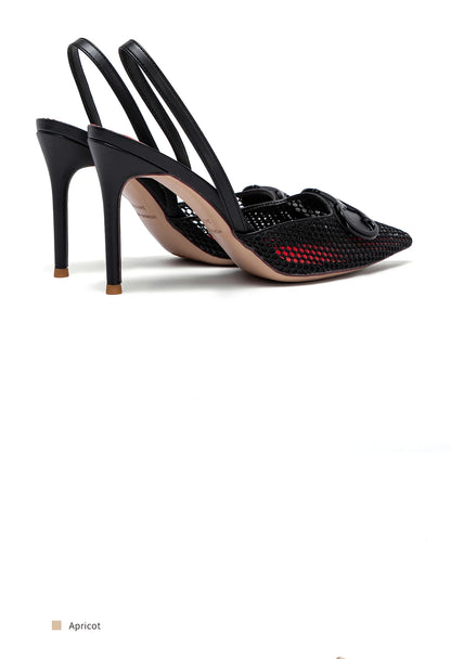 Women's Shoes 2025 Summer Sandals Breathable Mesh Heels Red Luxury Brand Girls Shoes Woman