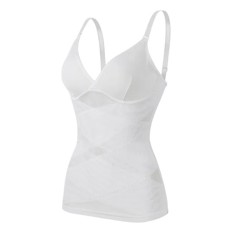 Body Shaper for Women Tummy Control Shapewear Compression Tanks Cami Tops V-Neck Camisoles Seamless See Through Waist Shaper