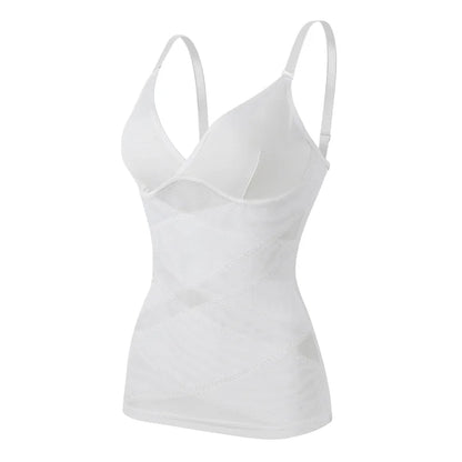 Body Shaper for Women Tummy Control Shapewear Compression Tanks Cami Tops V-Neck Camisoles Seamless See Through Waist Shaper