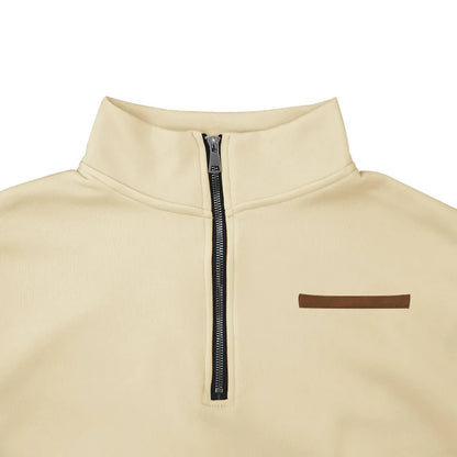 American autumn and winter heavy fleece long-sleeved men's sweater half zipper loose stand-up collar pullover men's sweater