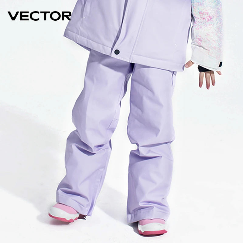 VECTOR Ski Pants Boys Girls Children Outdoor High-quality Windproof, Waterproof and Warm Snow Winter Ski Snowboard Pants Brand