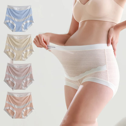 3pcs Plus Size Soft and Comfortable Maternity Panties Thin Breathable High Waist Support Belly Underwear Pregnancy Briefs