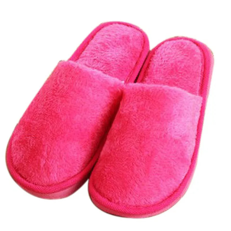 Soft Plush Cotton Slippers Shoes Autumn Winter Couple Unisex Non-Slip Floor Indoor Home Furry Slippers Women Shoes For Bedroom