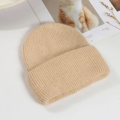 Women Winter Hat Real Rabbit Fur Winter Hats For Women Fashion Warm Beanie Hats Women Solid Adult Cover Head Cap