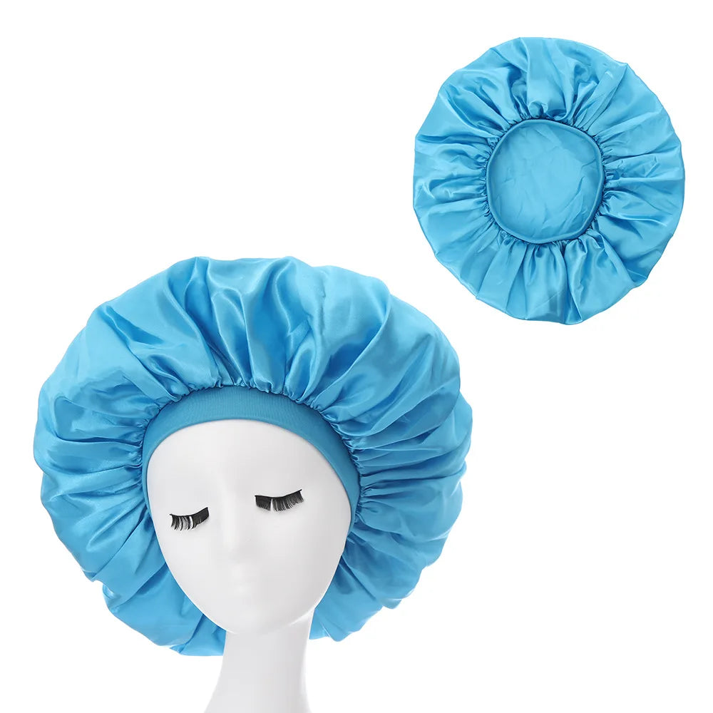 Large Bonnet Women Big Size Satin Bonnet Sleeping Night Women Cap Bonnet Hat Satin Cheveux Nuit Silk Bonnets for Women