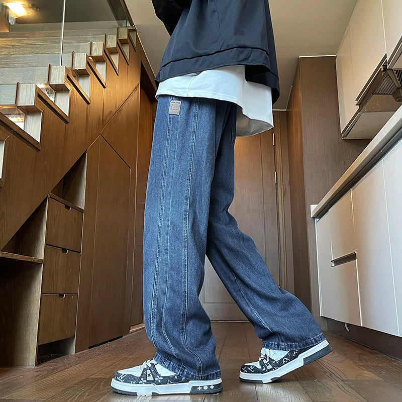 25ss Summer Vintage 190cm Men's Super long Pants 115cm Elastic Waist Straight Leg Breathable Drape Sportswear Casual Pants