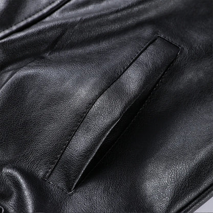 Vintage Zippers Short Leather Jackets Women's Casual Lapel Button Pockets Full Sleeve Coat 2025 Autumn New Lady Chic Streetwear