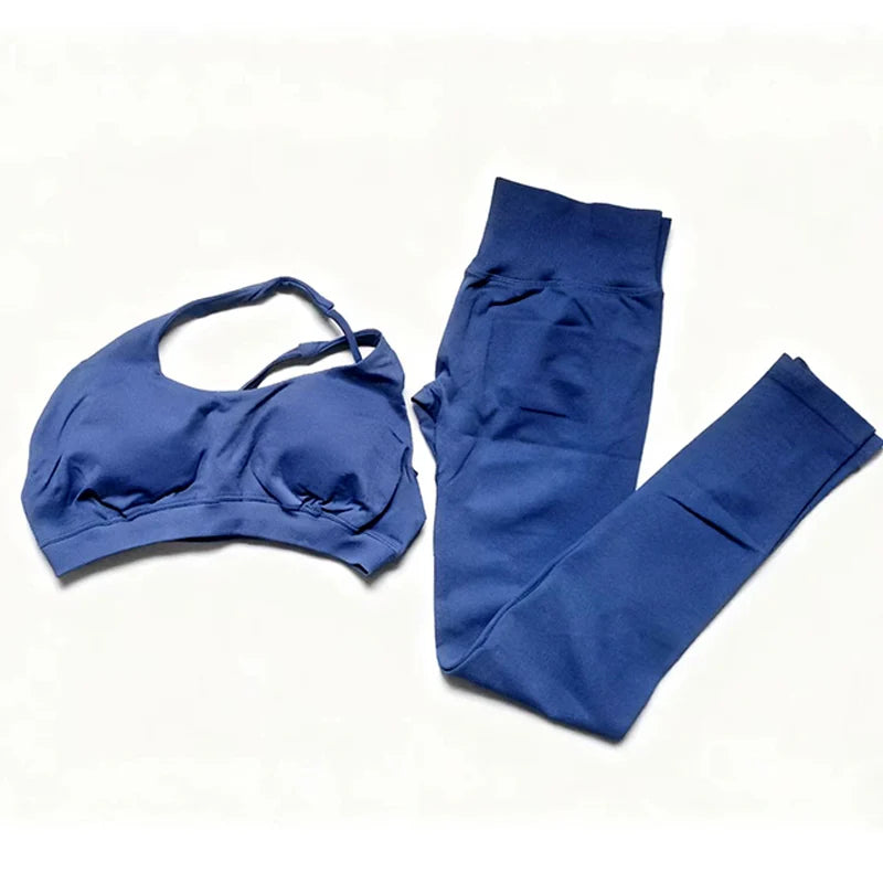 Workout Sports Bra+High Waist Leggings Gym Clothing Seamless Sports Suits Women's tracksuit Fitness Suit Yoga Sets Sportswear