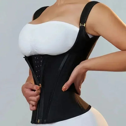 Body Shaper Shapewear Women Double Tummy Control Compression Waist Trainer Corset Adjustable Zipper and Hook-eyes Flat Belly