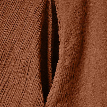 Women Elegant Linen Ginger Dresses Bohemia Layering Vintage Robe Long Sleeve Loose Long Dress Female Autumn Vestidos