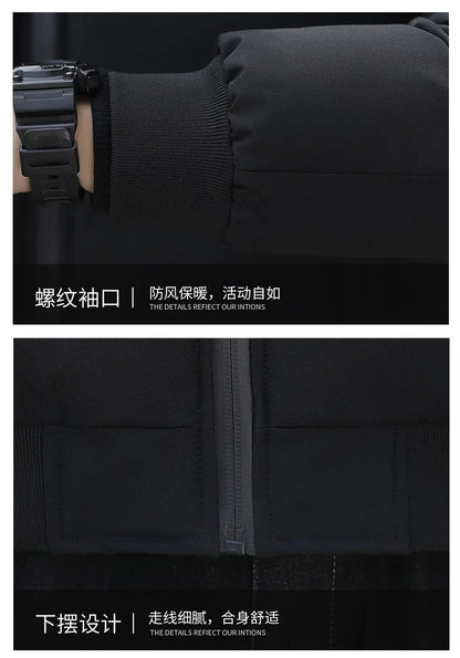 New Men's Padded Jacket Tiger Head Logo Short Thick Casual Men's Parka Winter Trend S-5XL