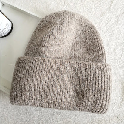 Women Winter Hat Real Rabbit Fur Winter Hats For Women Fashion Warm Beanie Hats Women Solid Adult Cover Head Cap