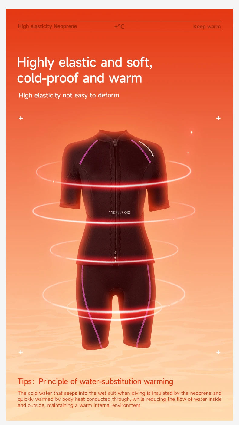 Wetsuit for Men Women Jacket Pants1.5mm Neopreno Diving Suit Short Sleeve Swimwear Snorkeling Surfing Swimsuits Kitesurf