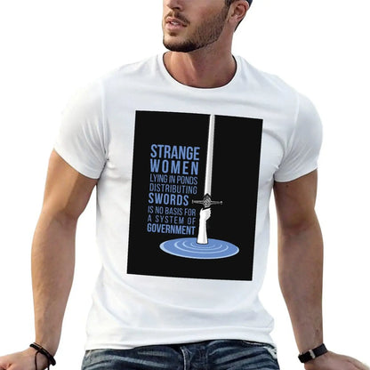 Strange Women Lying in Ponds Distributing Swords - Monty Python Baseball ? Sleeve T-Shirt cotton t shirt man T-Shirt