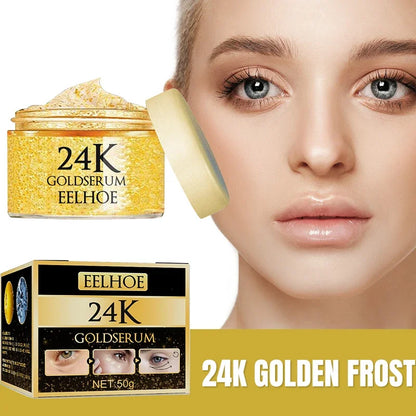 24K Gold Face Serum Fade Dark Circles Fine Line Anti Aging Cream Smoothing Nourishes Firming Lifting Brighten Skin Care Essence