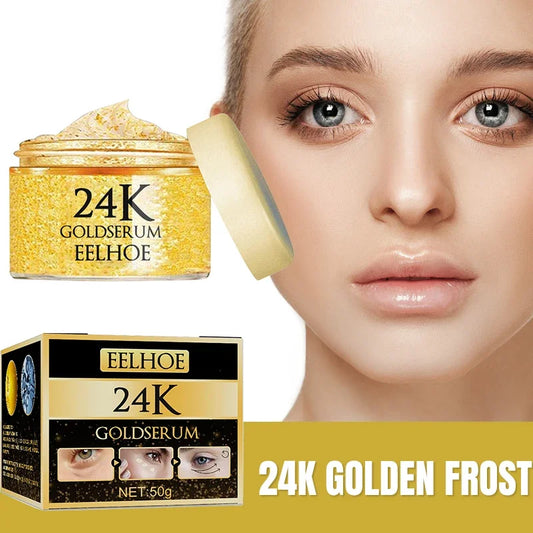 24K Gold Face Serum Fade Dark Circles Fine Line Anti Aging Cream Smoothing Nourishes Firming Lifting Brighten Skin Care Essence
