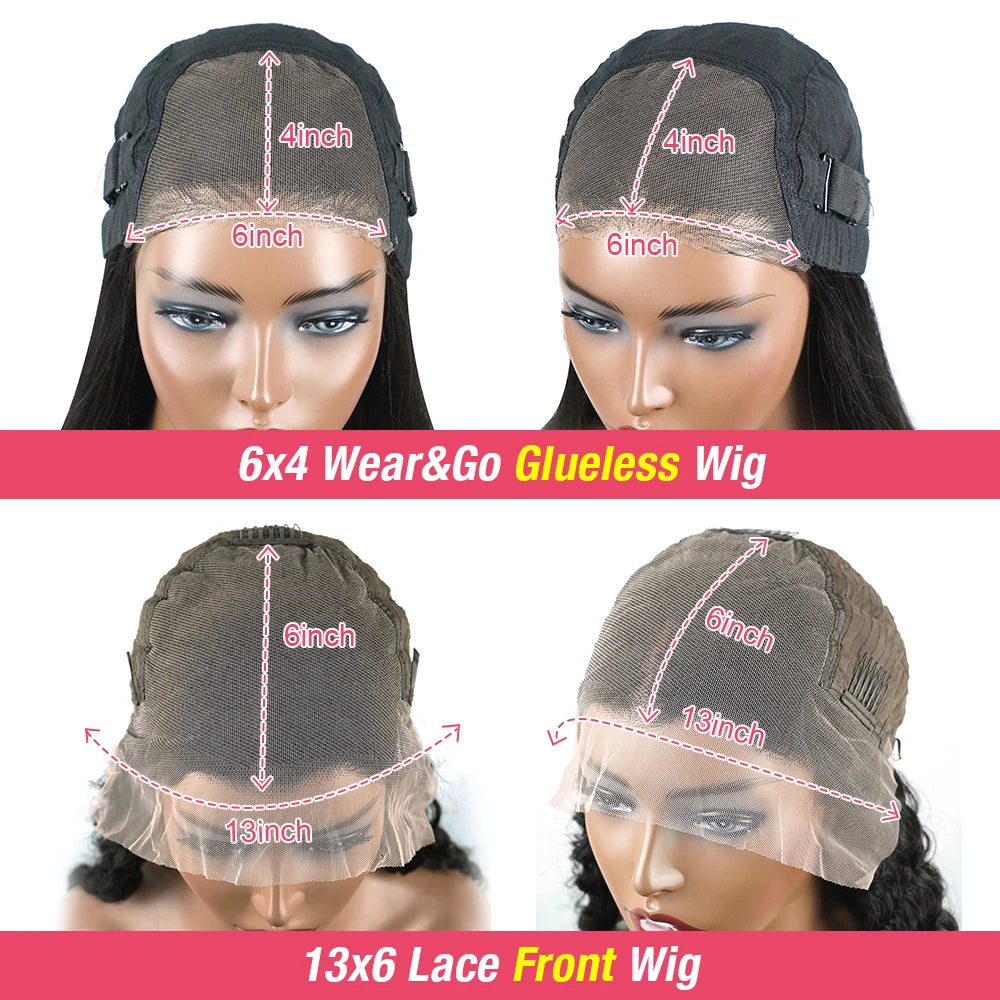 Pre Cut Glueless Wig Human Hair Ready To Wear Preplucked Straight 13x6 HD Lace Frontal Wig Human Hair Lace Front Wigs For Women