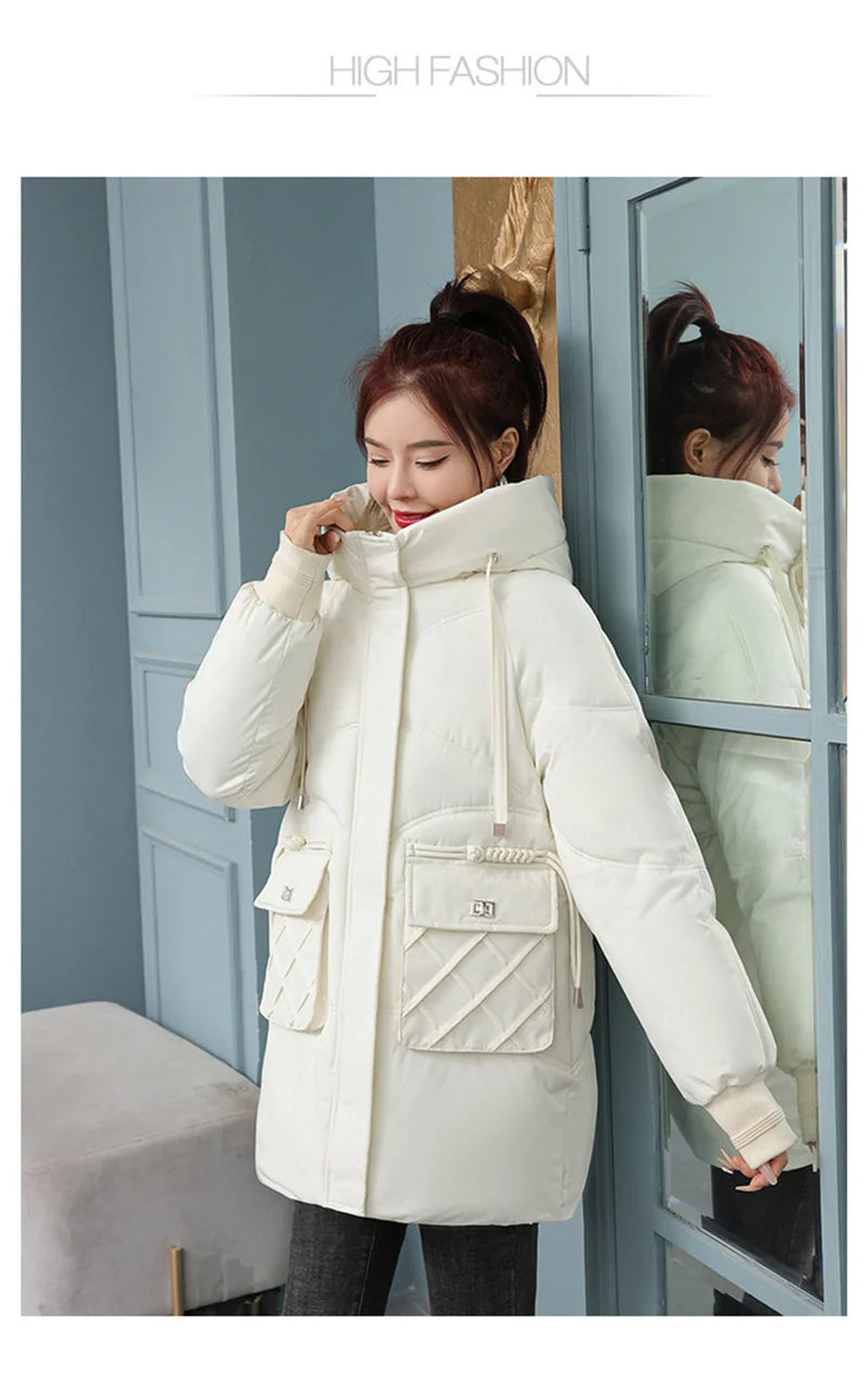 New Winter Women Jacket Coats Long Parkas Female Down Cotton Hooded Overcoat Thick Warm Jackets Windproof Female Outerwear