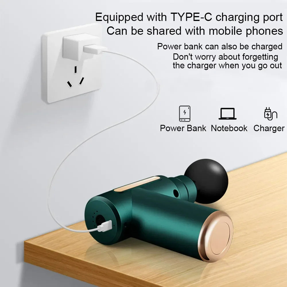 Fascia Gun Muscle Massagers Pistol Vibration Penetration Deep Tissue Massage Gun Shock Body Neck Massager Relaxation Treatment