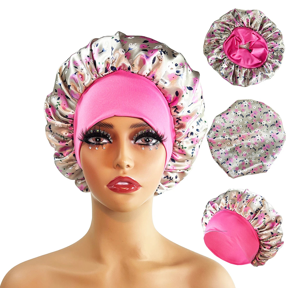 New Silk Sleeping Cap Night Hat Head Cover Bonnet Satin Cheveux Nuit For Curly Hair Care Women Beauty Maintenance Designer