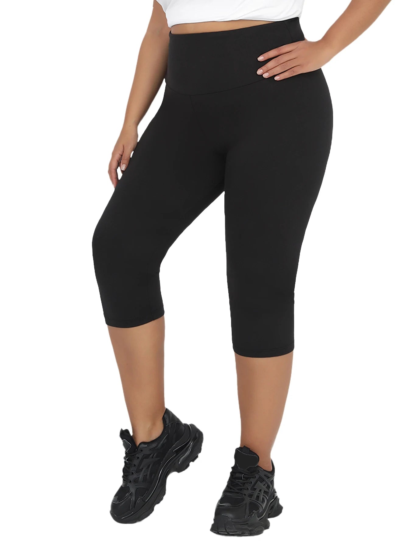 Plus Size Leggings for Women  Super soft High Waisted Tummy Control Yoga Capri Pants  No See Through Workout Running Leggings