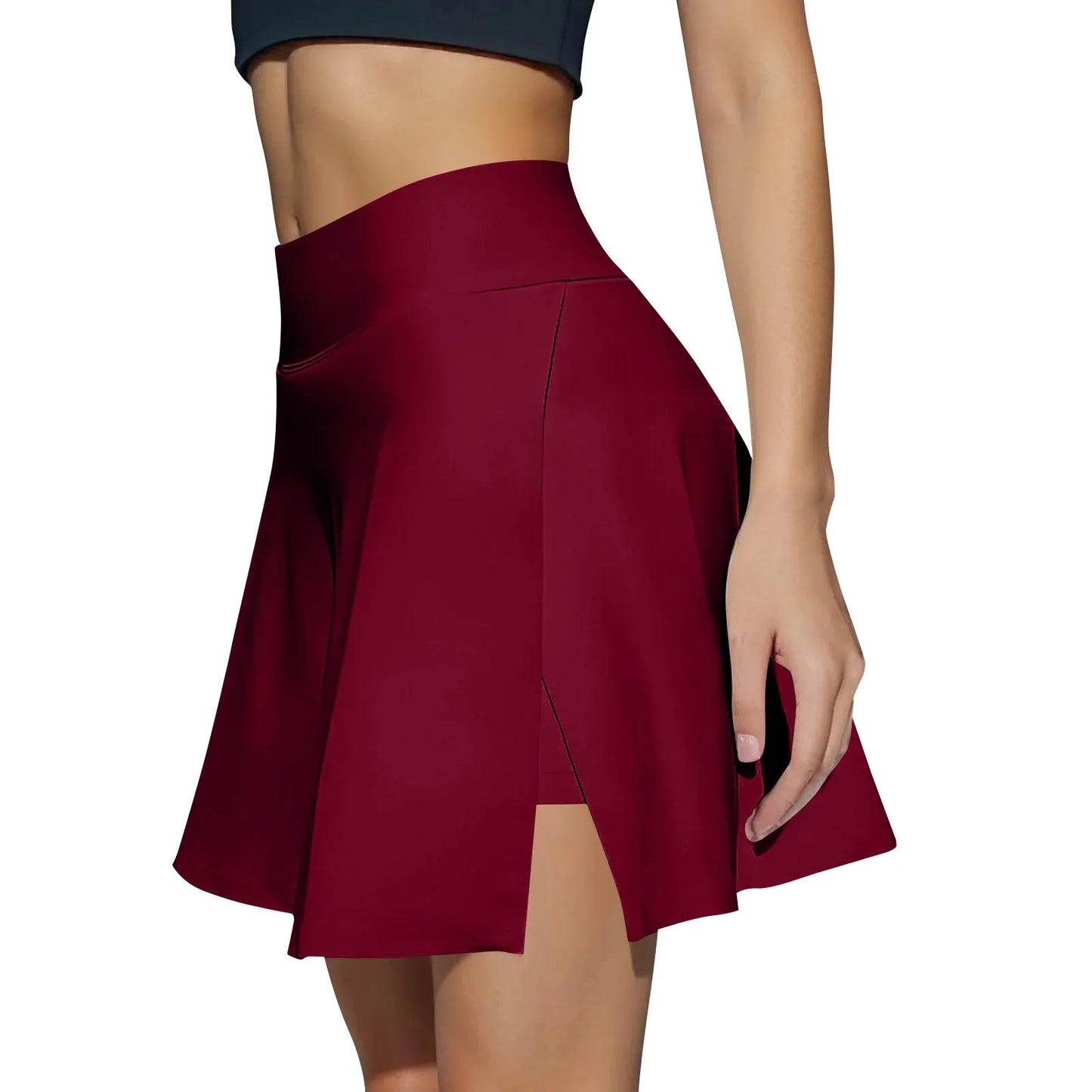 Women's Sports skirt Casual High Waist Gym Quick Dry Mini Skirts Solid Color Short Half faldas Sport tennis Pleated Skirt