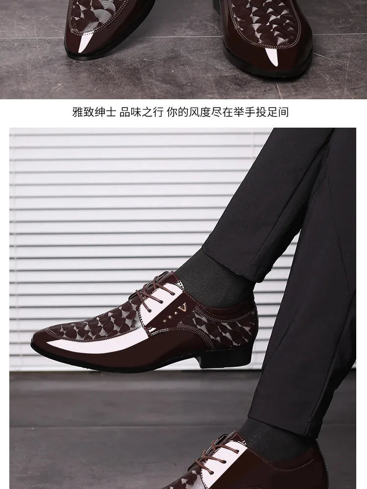 Oxfords Leather Men's Shoes Casual Dress Men Lace Up Breathable Formal Office for Man Big Size 38-48 Flats 2026