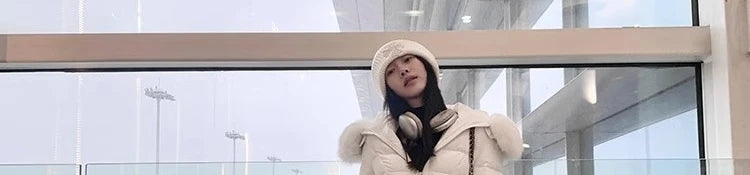 White Large Fur Collar down Jaet Women's 2025 Winter New Design Ultra Slim Lightweight Hooded White Du down Outerwear