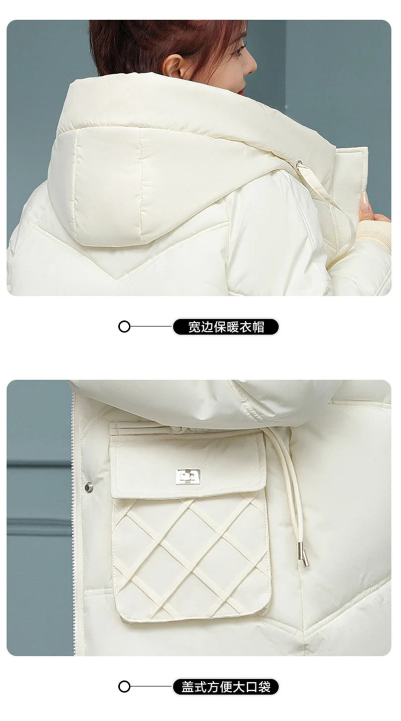 New Winter Women Jacket Coats Long Parkas Female Down Cotton Hooded Overcoat Thick Warm Jackets Windproof Female Outerwear