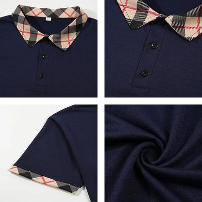 Summer men's short sleeved polo shirt business office lapel shirt Men's sports and casual top European and American plus size