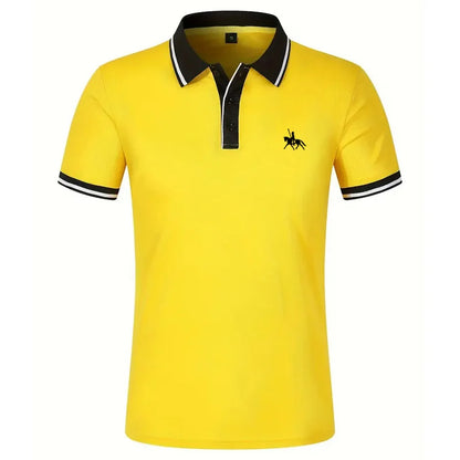 Summer men's short sleeved polo shirt business office lapel shirt Men's sports and casual top European and American plus size