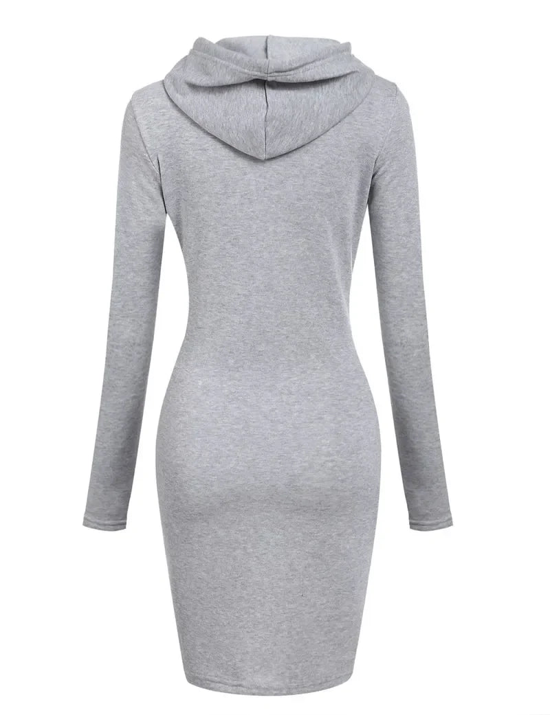 Autumn - Ready Ladies Hooded Dresses Blending Hoodie and Sweatshirt Elements for Fashionable Women's Wardrobe
