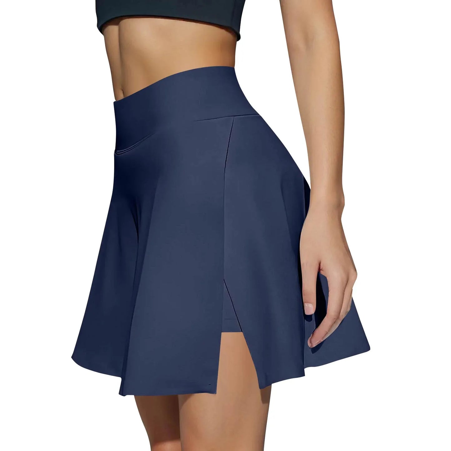 Women's Sports skirt Casual High Waist Gym Quick Dry Mini Skirts Solid Color Short Half faldas Sport tennis Pleated Skirt