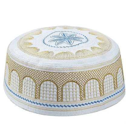 New Muslim Men Prayer Cap Hat Cotton Embroidery Saudi Arabia Islamic Hat Cap Men Headscarf Topkippot Turban  Leisure Saudi Cap