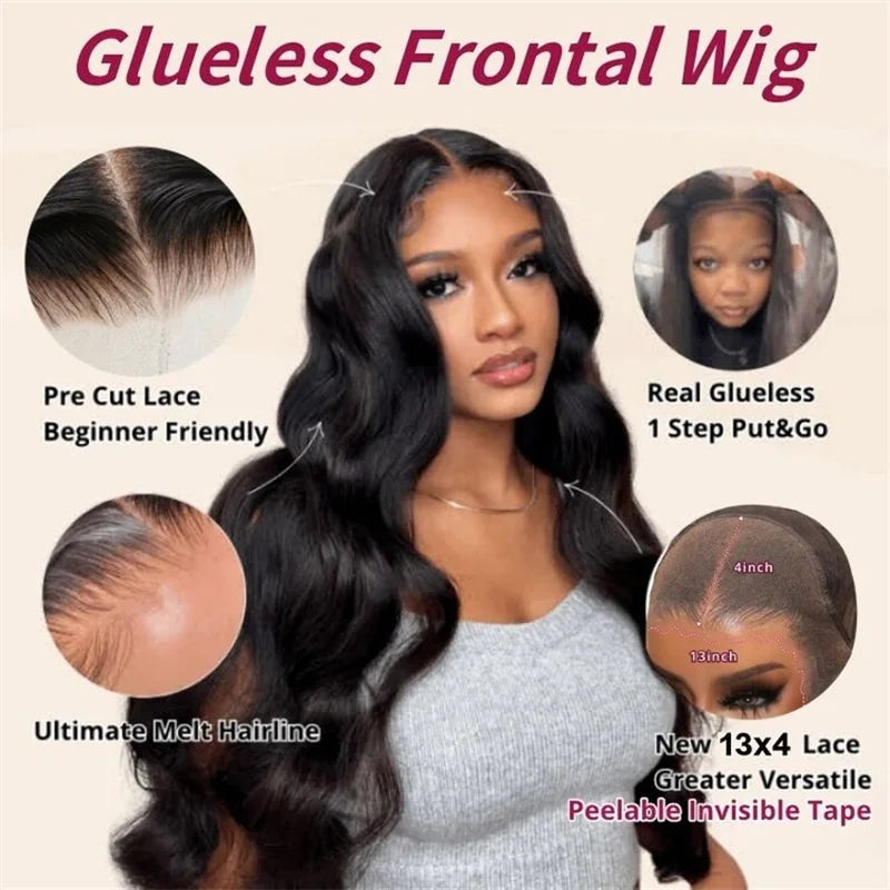 Beautyforever 3D Body Wave 7x5 Bye Bye KNOTS Glueless Wig Human Hair Ready To Wear Brazilian Human Hair Wig Fits All Size Heads