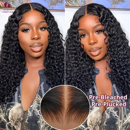 7X5 Bye Bye Knots Curly Glueless Human Hair Wig without Glue Transparent HD Lace Front Brazilian Human Hair Wig